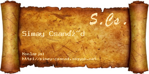 Simay Csanád névjegykártya